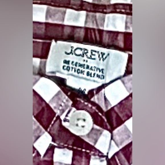 J. Crew Maroon & Ivory Gingham Shirt/cotton-blend/signature fit/size M - Picture 7 of 7
